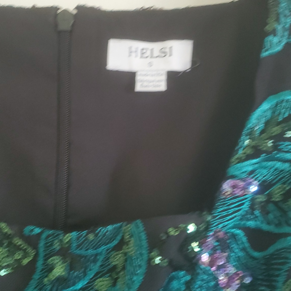 NEW HELSI ALICE FLORAL EMBROIDERED SEQUIN LONG SLEEVE COCTAIL DRESS. SIZE:SMALL - Picture 8 of 14
